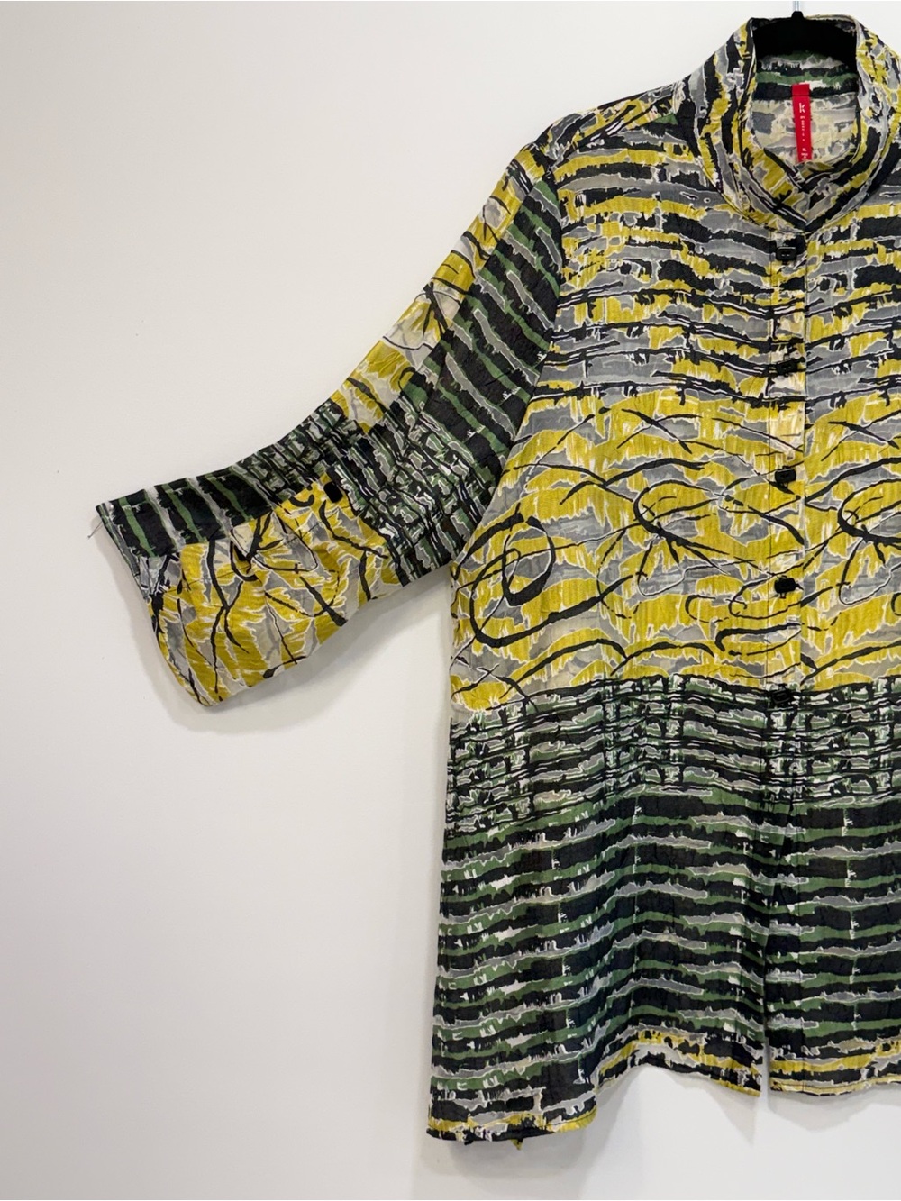 Vibrant Lightweight IC Collection Modern Mandarin Collar Button-Down Tunic XL - Picture 3 of 8